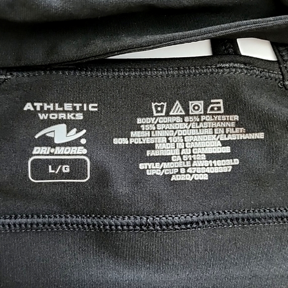 Athletic Works Dri-More Tech Black Floral Sports Bra Size Large - Picture 10 of 15